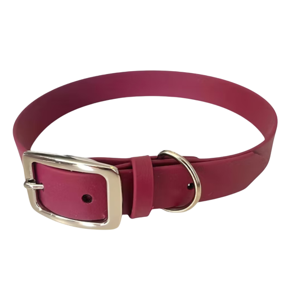 Set | Halsband & Hundeleine aus Biothane® 'Weinrot'