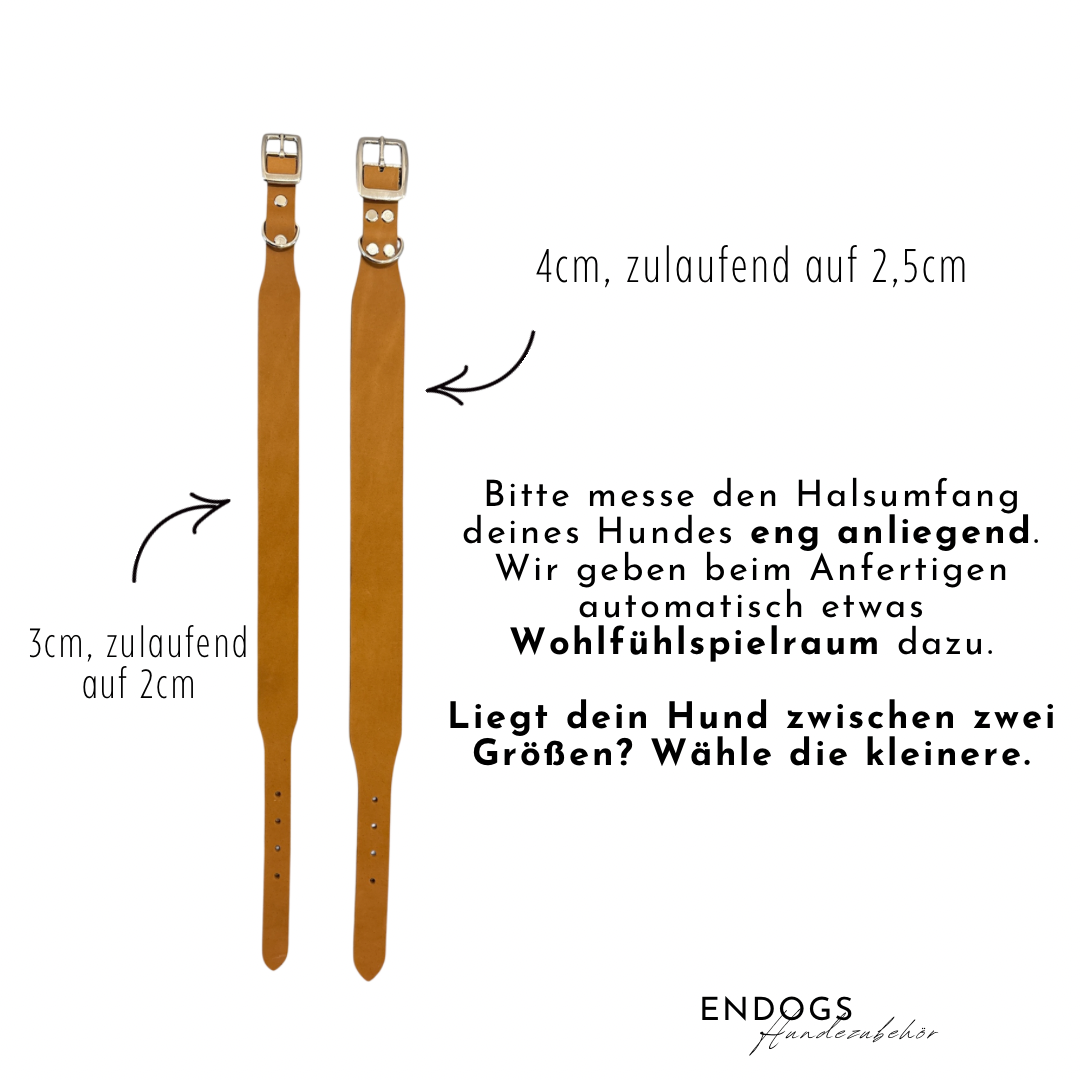 Set | Breites Halsband & Leine aus Fettleder