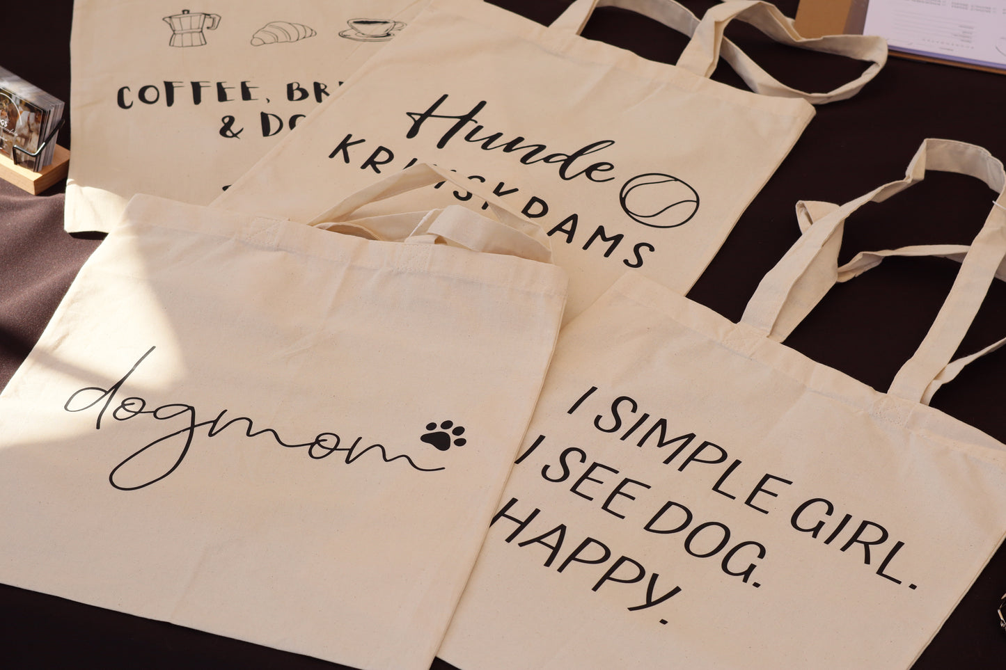 Jutebeutel Beutel „Hunde Krimskrams“