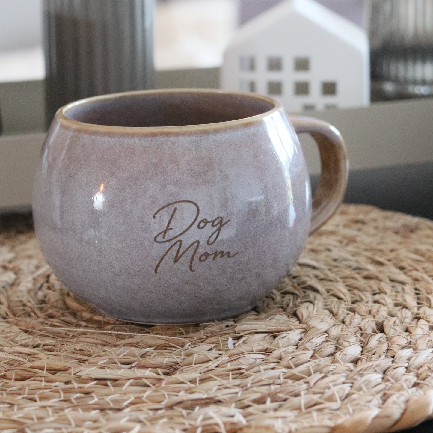 Dog Mom & Dog Dad Tasse – gravierte Steingut-Tasse für Hundeliebhaber | 350 ml