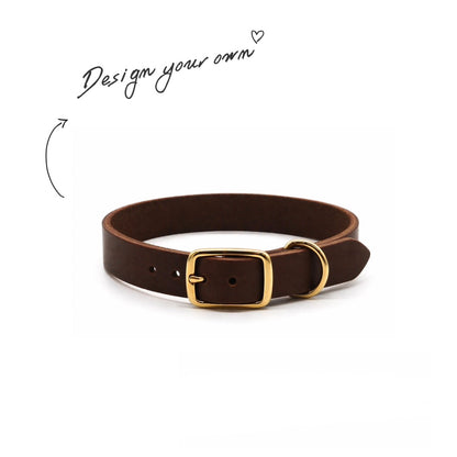 Konfigurator | Personalisierbares schmales Halsband aus Fettleder