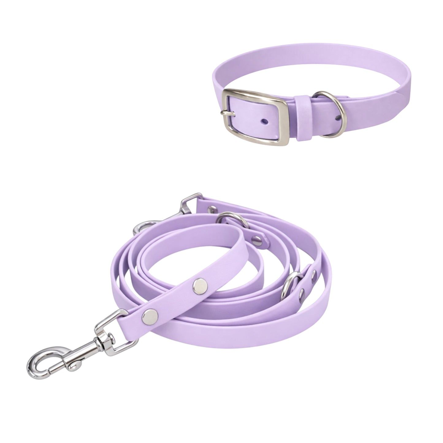 Set | Halsband & Hundeleine aus Biothane® 'Pastell lila'