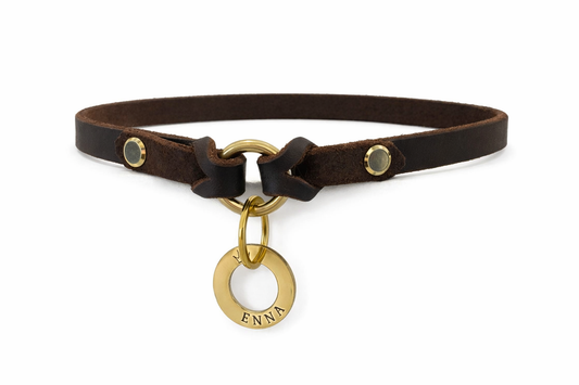 Markenhalsband aus Fettleder