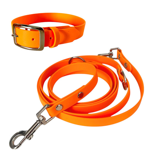 Set | Halsband & Hundeleine aus Biothane® 'Peach'