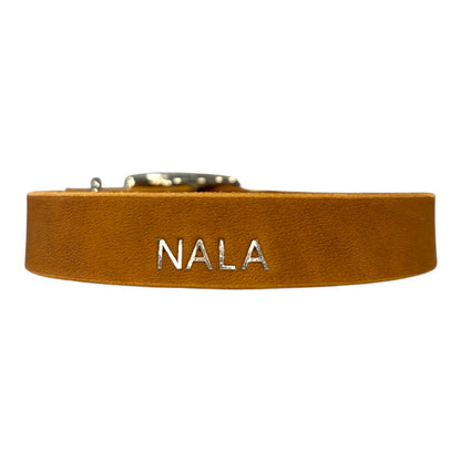 Konfigurator | Personalisierbares schmales Halsband aus Fettleder