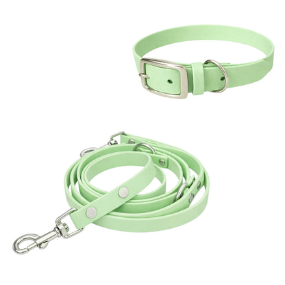 Set | Halsband & Hundeleine aus Biothane® 'Pastell grün'