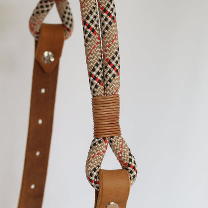 Tauhalsband Kombi 'tartan beige'  - Gr. M | Silber
