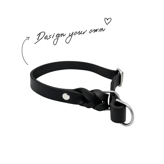 Konfigurator  | Schmales Zugstopp Halsband aus Fettleder