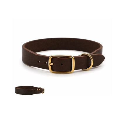 Set | Breites Halsband & Leine aus Fettleder