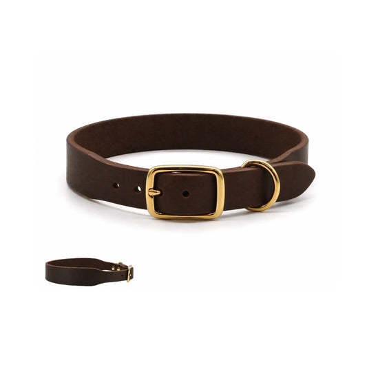 Breites Lederhalsband | schokobraun