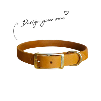 Konfigurator | Personalisierbares schmales Halsband aus Fettleder