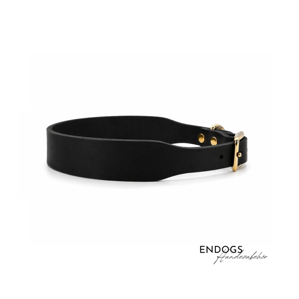 Breites Lederhalsband | schwarz