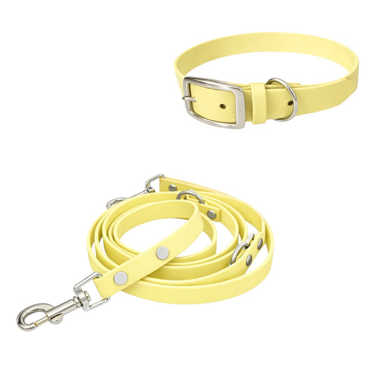 Set | Halsband & Hundeleine aus Biothane® 'Pastell gelb'