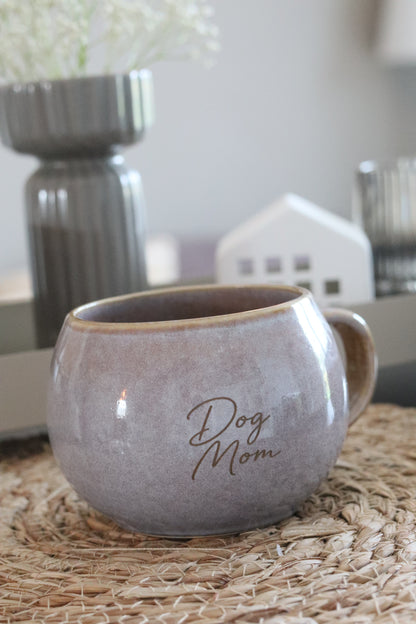 Dog Mom & Dog Dad Tasse – gravierte Steingut-Tasse für Hundeliebhaber | 350 ml