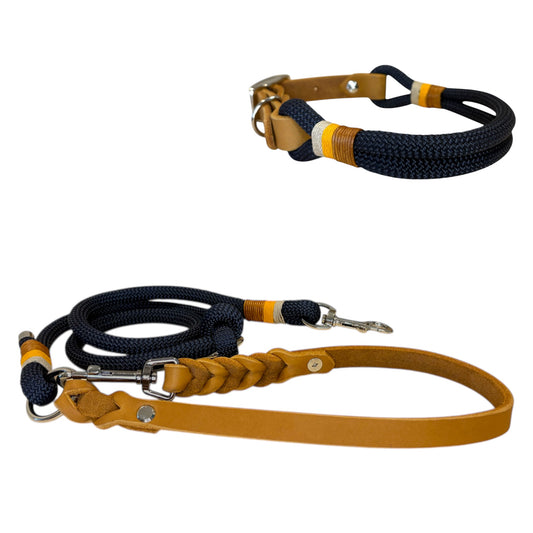 Set | Halsband & Leine 'Navy'