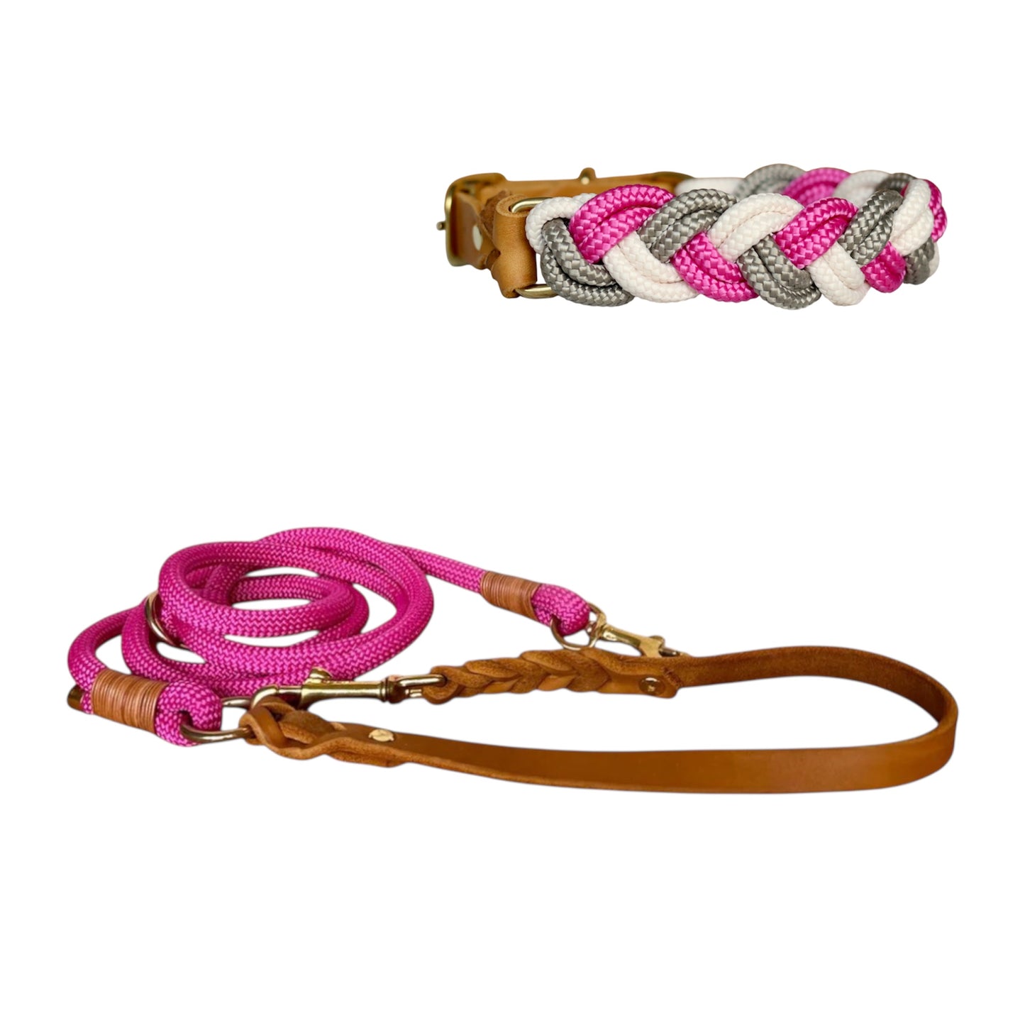 Set | Halsband & Leine 'Fuchsia'