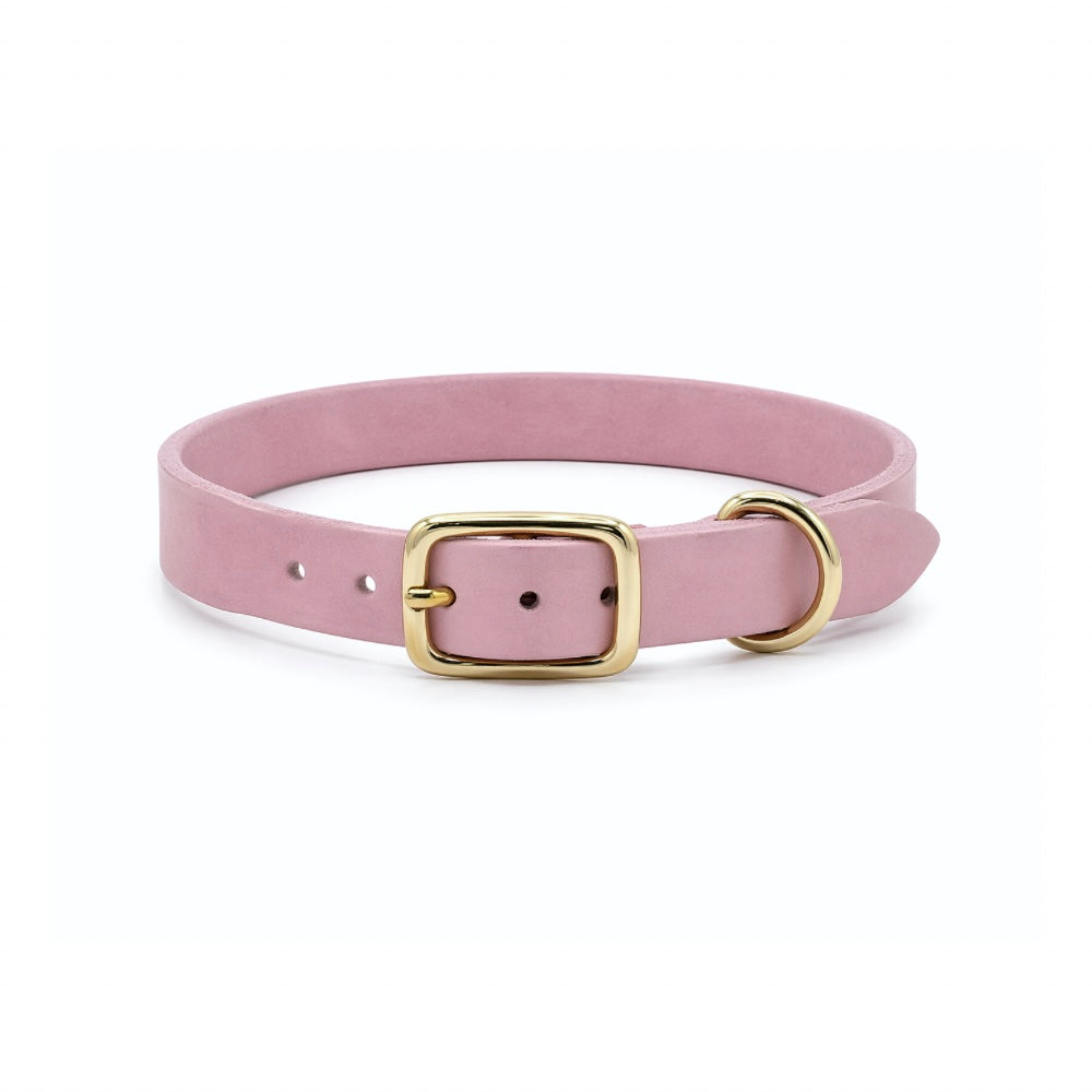 Personalisierbares schmales Halsband aus Fettleder | flieder