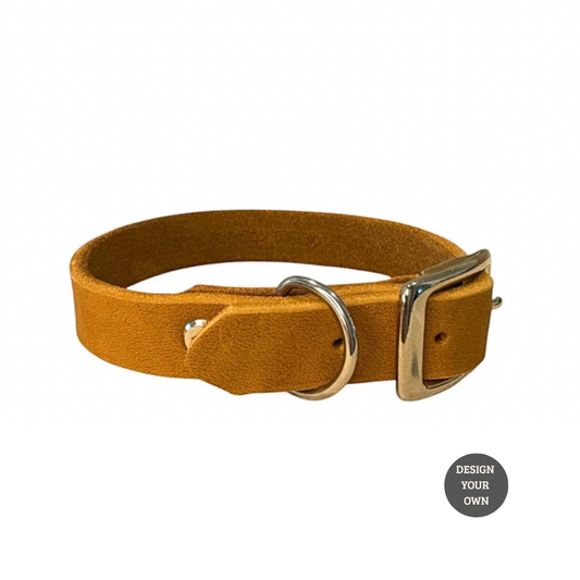 Konfigurator | Personalisierbares schmales Halsband aus Fettleder