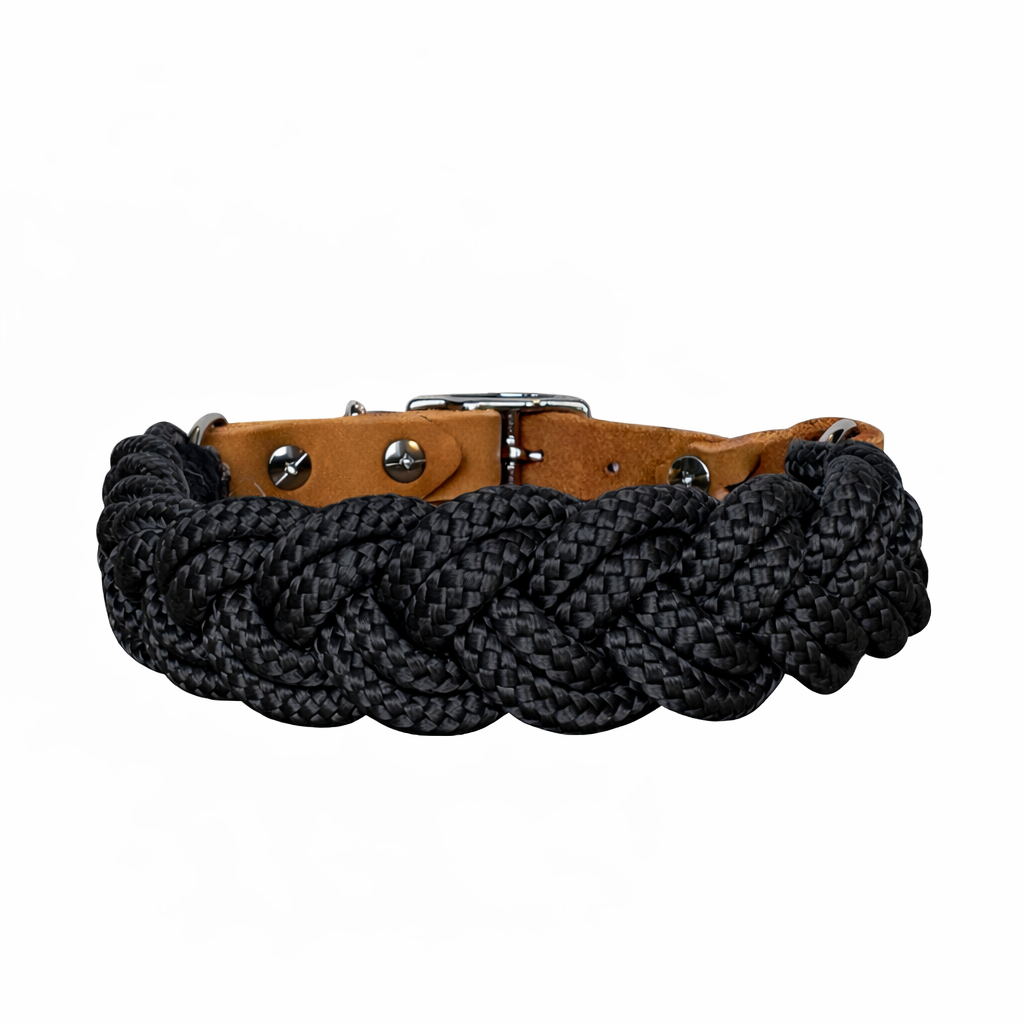 Geflochtenes Halsband - schwarz