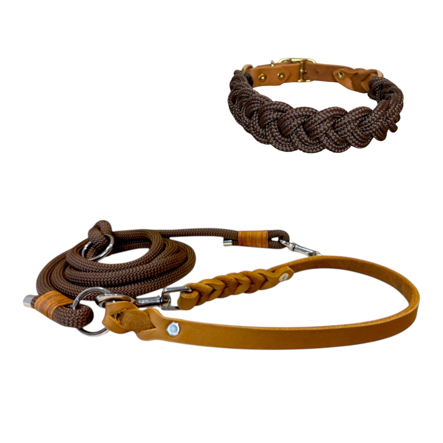 Set | Halsband & Leine 'Braun'