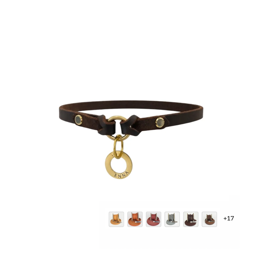 Markenhalsband aus Fettleder