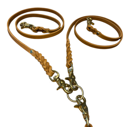 Koppelleine | Leder-Verbindungsset für 2 Hunde