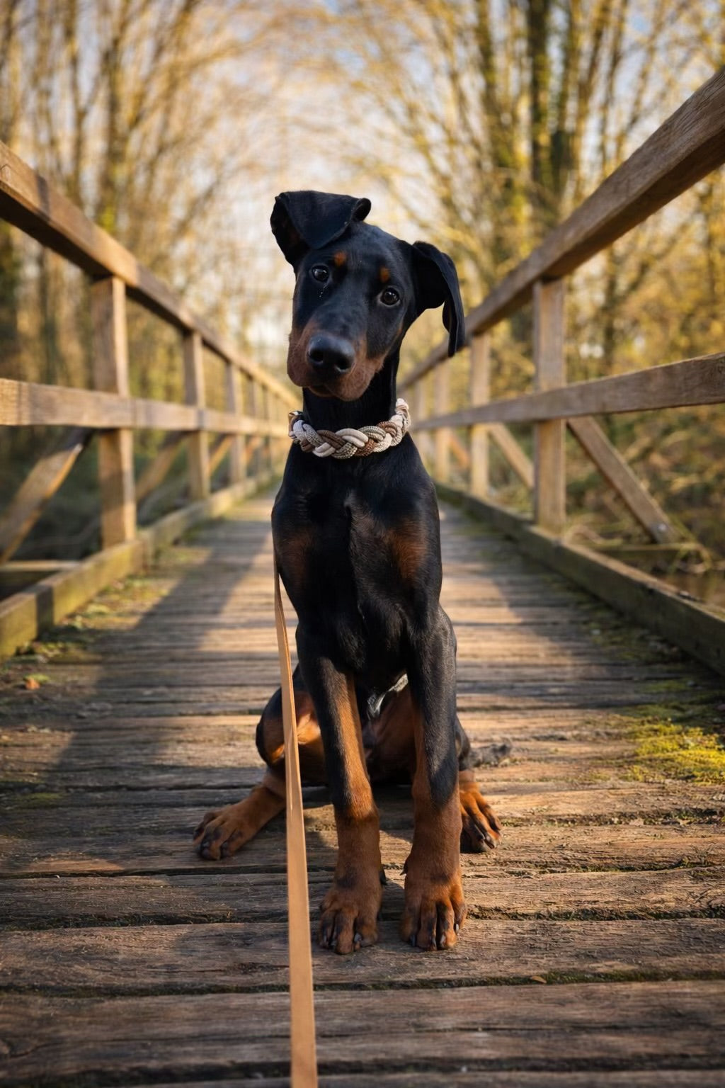 Geflochtenes Halsband - tan | sahne | braun